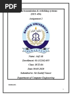 Telecom Transmission & Switching Systems (EET-456) : Assignment 2