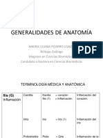 Clase 1. Generalidades de Terminologia, Posiciones, Planos Anatomicos