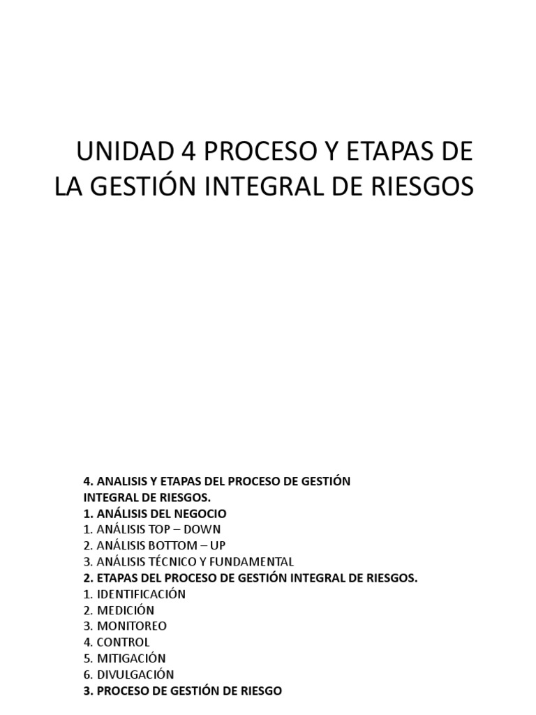 Etapas de la Gestión Integral de Riesgos | PDF