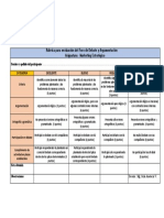 Rúbrica Foro Debate y Argumentación