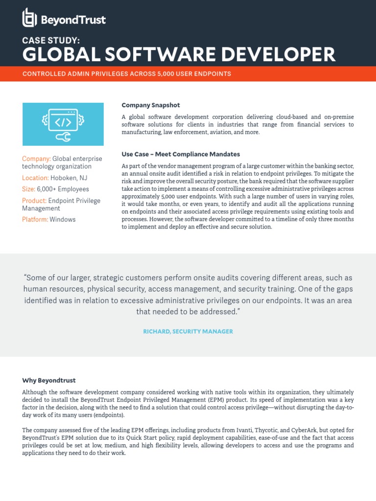 Global Software Developer: Case Study | PDF | Software Development | Audit