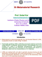 Calcutta University's Progress with Metamaterial Research