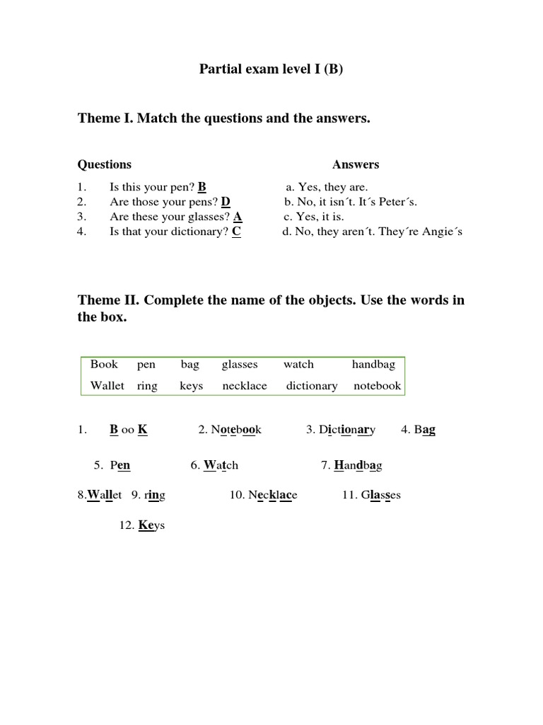 Level I English Exam Practice Guide | PDF
