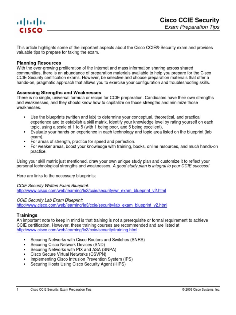 CCIE Security Prep Tips 16dec08 Doc-2312 | PDF | Virtual Private ...