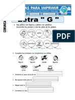 Ficha de La Letra G para Primero de Primaria