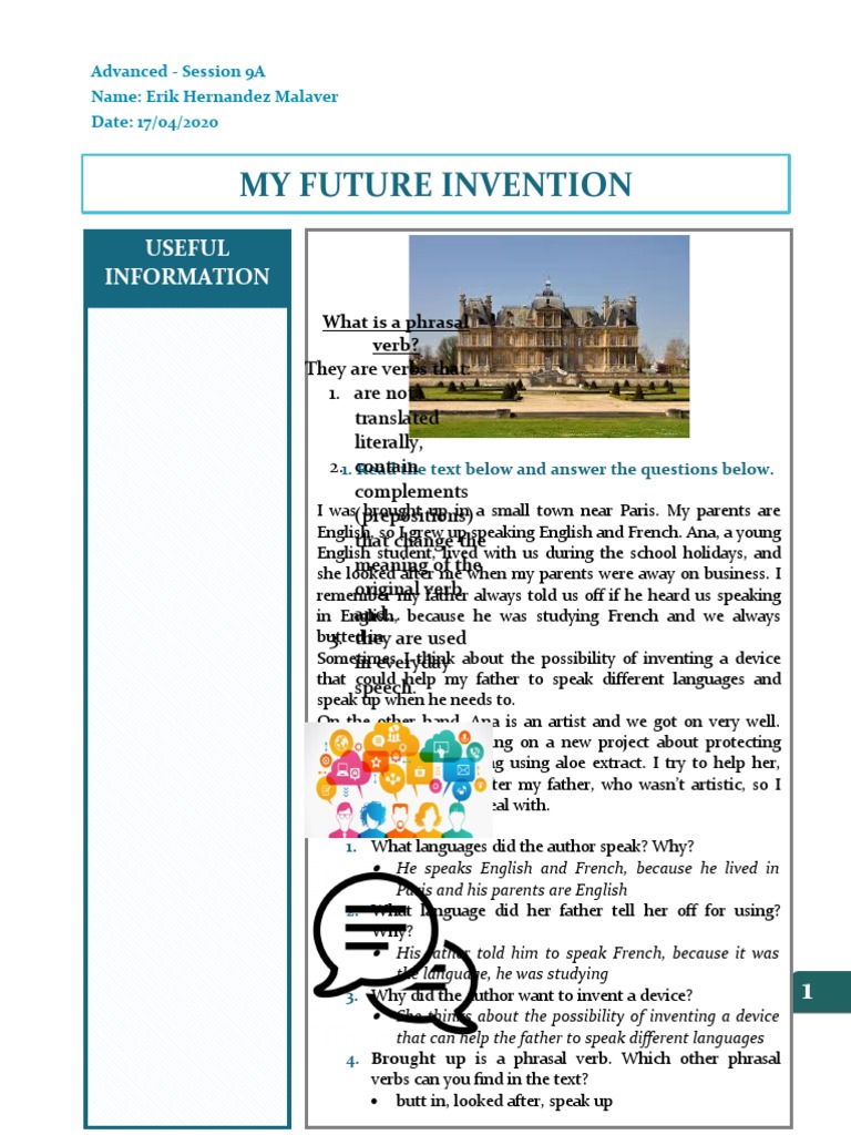 My Future Invention: Useful Information | PDF | Phrase | English Language