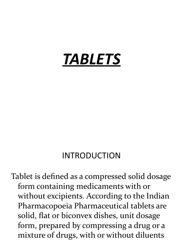 Compressed Tablets PDF Tablet (Pharmacy) Chemical Substances