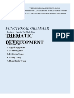 Functional Grammar - Thematic Development