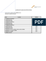 Relación de Planos de Estructuras: Propietario: Inmobiliaria Garaho S.A.C. Proyecto: Edificio Atelier