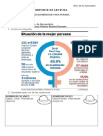 Reporte de Lectura - Infografía Situación de La Mujer Peruana 5to