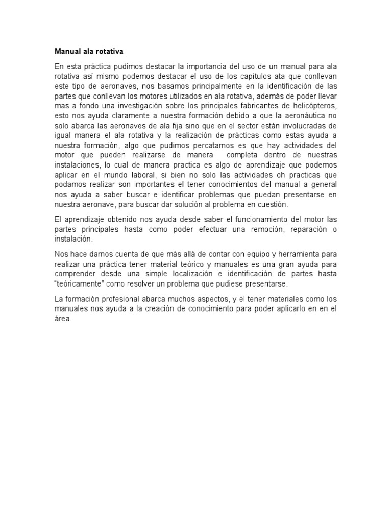 Importancia del Manual para Ala Rotativa | PDF | Crecimiento personal y ...