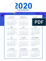 Blue Simple Business Calendar 2020