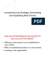 Entrepreneurial Strategy: Generating and Exploiting New Entries