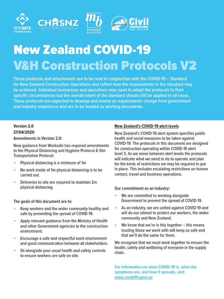 COVID-19 Construction Protocols NZ | PDF | Hygiene | Hand Washing