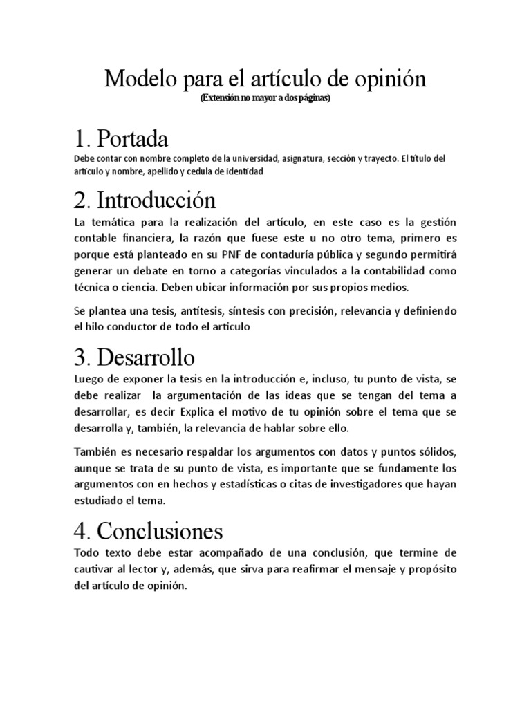 Modelo para El Artículo de Opinión | PDF