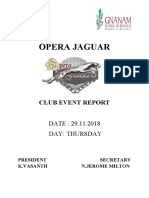 Opera Jaguar: Club Event Report