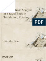 Plane Motion: Analysis of A Rigid Body in Translation, Rotation