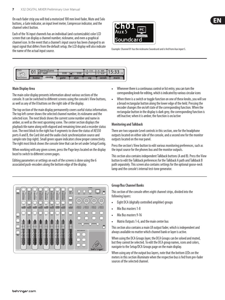 Behringer Digital Mixer x32 User 7 PDF Signal Processing Audio Electronics