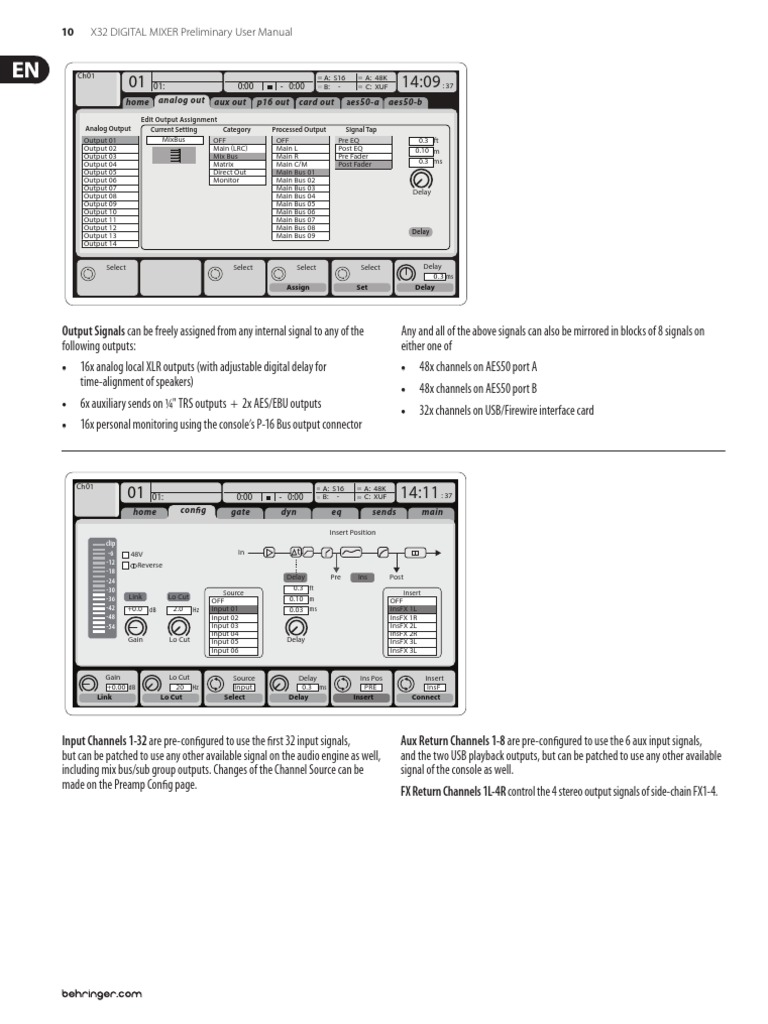 Behringer Digital Mixer x32 User 10 PDF Sound Production Technology Information And