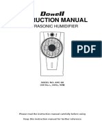 Instruction Manual: Ultrasonic Humidifier