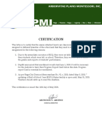 Certification: Asuncion V. Arceno