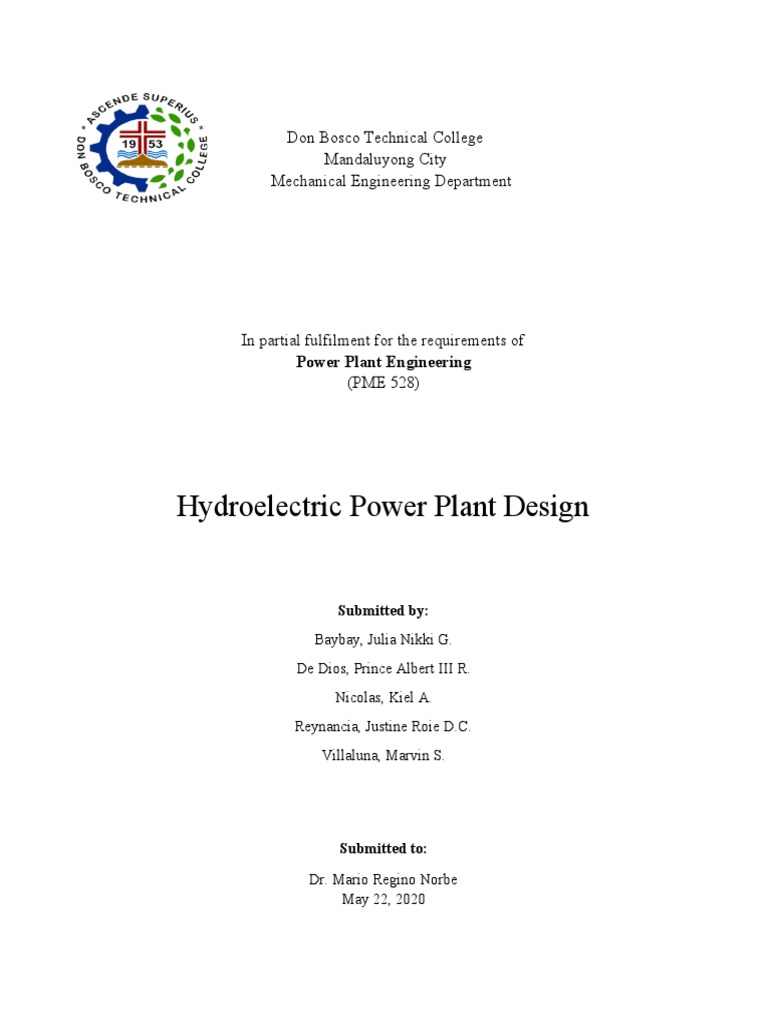 Hydroelectric Power Plant Design Overview | PDF | Hydroelectricity ...