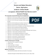 Ministry of Science and Higher Education Sector: Agriculture Sub-Sector: Animal Health Occupation: Animal Health Care Service Level II