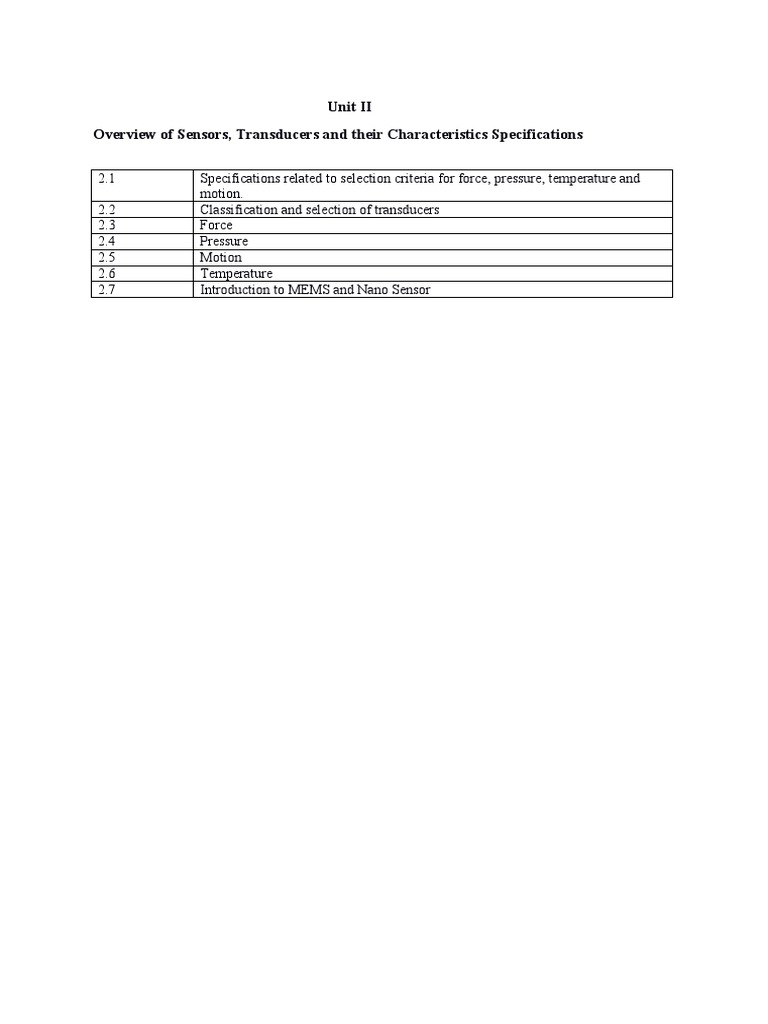 Sensors and Transducers Overview | PDF | Sensor | Capacitor