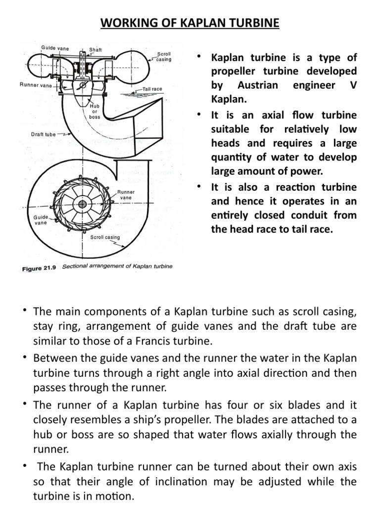 Kaplan Turbine Function and Design | PDF | Turbine | Energy Technology
