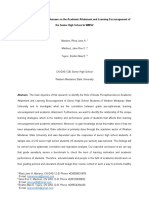 The Role of Grade Perceptiveness On The Academic Attainment and Learning Encouragement of The Senior High School in WMSU