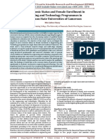 Socio Economic Status and Female Enrollment in Engineering and Technology Programmes in Anglo Saxon State Universities of Cameroon