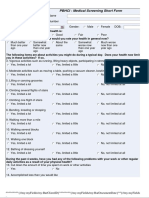 Providence Center - Medical Screening Short Form