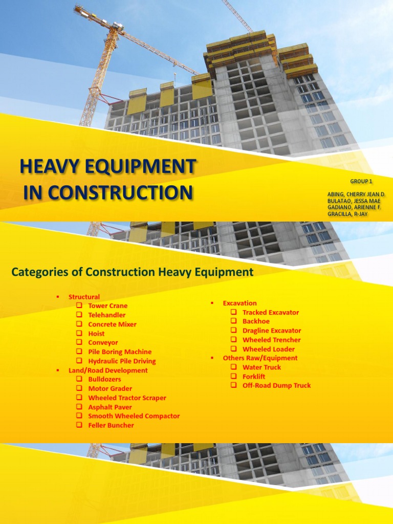 Heavy Equipment in Construction Guide | PDF | Crane (Machine) | Loader ...