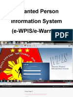 E-Wanted Person Information System (e-WPIS/e-Warrant)