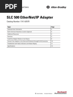 SLC 500 Ethernet/Ip Adapter: Installation Instructions