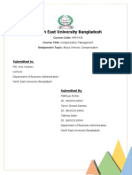 Northeast University Bangladesh HRM-415 Compensation Management Assignment