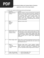 Chapter 9 - Achieving Operational Excellence and Customer Intimacy: Enterprise Applications Activity: Self Learning Template