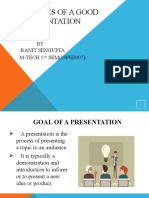 Attributes of A Good Presentation: BY Ranit Sengupta M-Tech 1 SEM (19PEE007