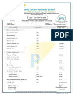 Test Certificate: Ordinary Portland Cement: 53 Grade