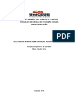 Seletividade alimentar em crianças: revisão bibliográfica sobre dificuldades alimentares e práticas de terapia nutricional