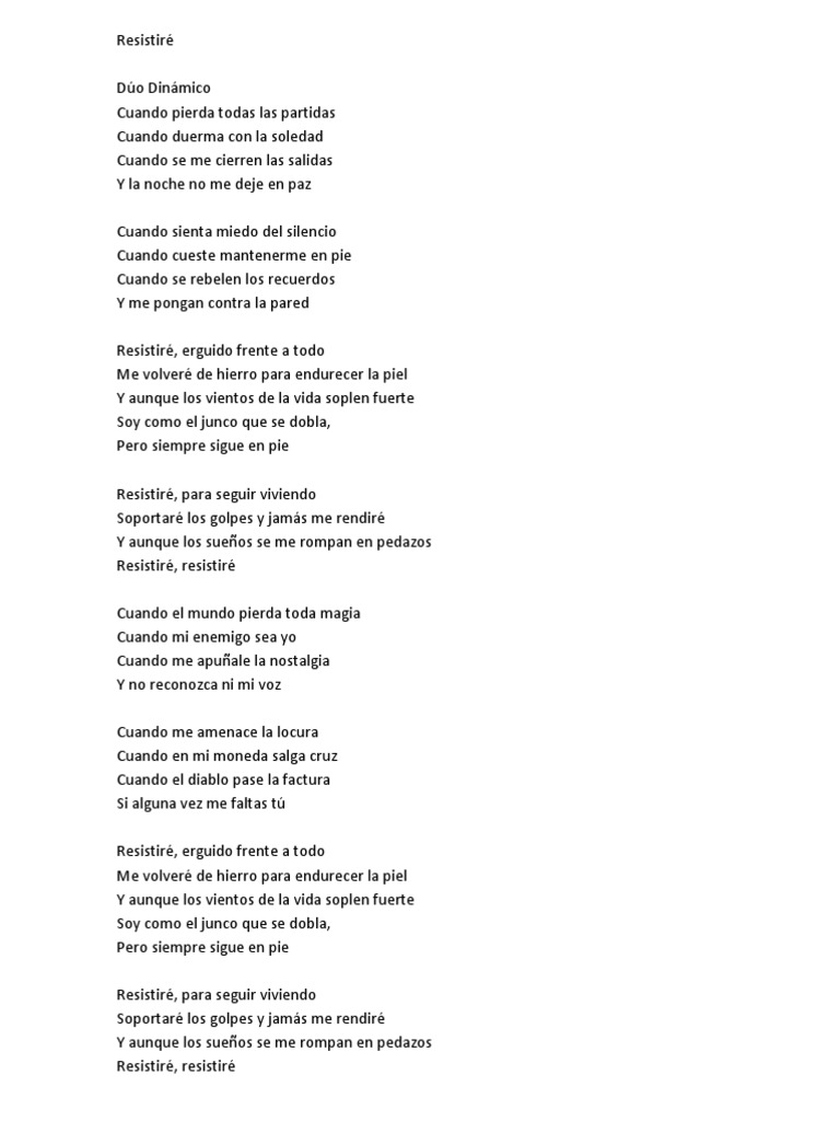 Cancion Resistire scribd