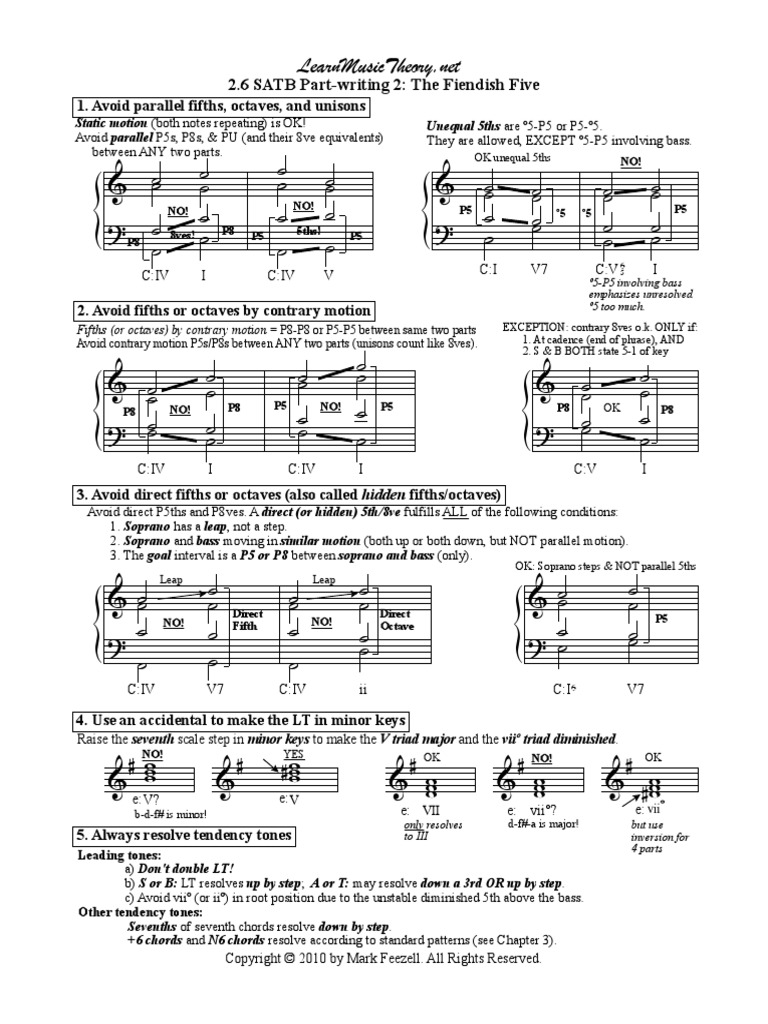 Part-Writing - (The Fiendish Five) | PDF | Minor Scale | Musical ...