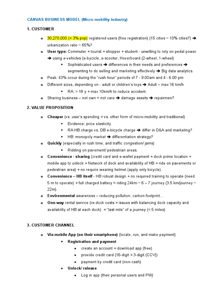 Micro-Mobility Business Model Analysis | PDF | Leverage (Finance ...