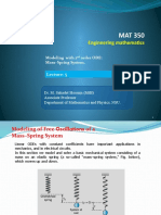 Engineering Mathematics: Modeling With 2 Order ODE: Mass-Spring System