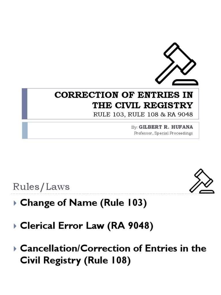 RA 9048: Clerical Error Corrections | PDF | Justice | Crime & Violence