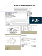 Hyundai D4BA, D4BB, D4BH and D4BF Engines Bolt Torque Spec