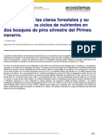 La Práctica de Las Claras Forestales y Su Influencia en Los Ciclos de Nutrientes en Dos Bosques de Pino Silvestre Del Pirineo Navarro.