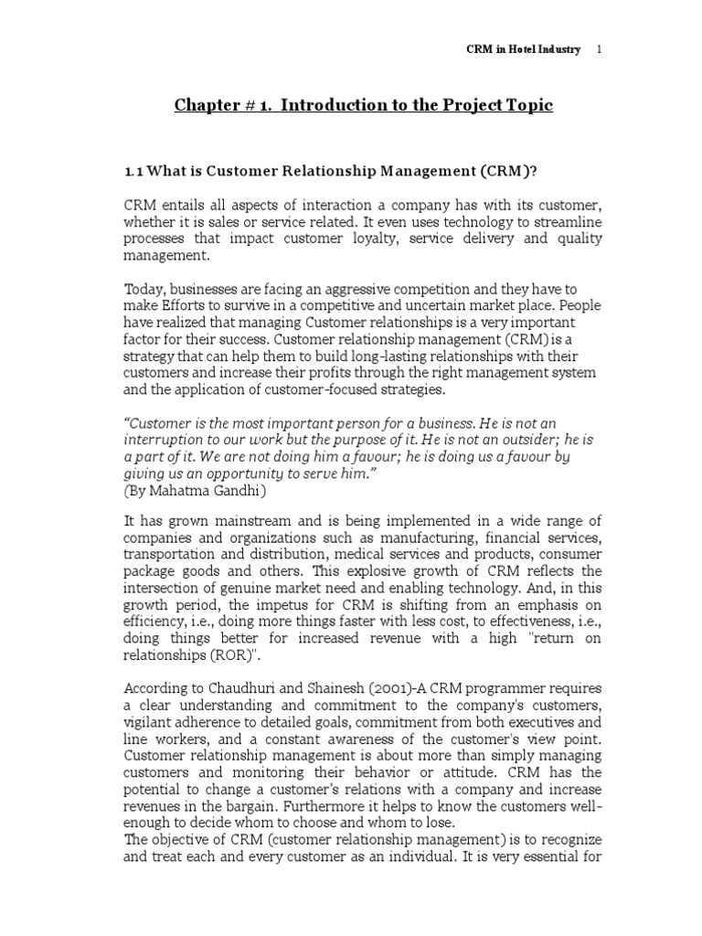 Customer Relationship Management | PDF | Customer Relationship ...