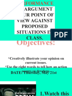 Argument Your Point of View Against Proposed Situations in Class