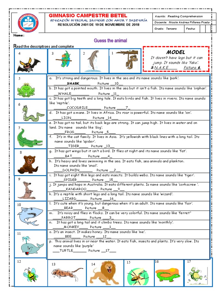 Guess The Animal | PDF | Organisms | Nature